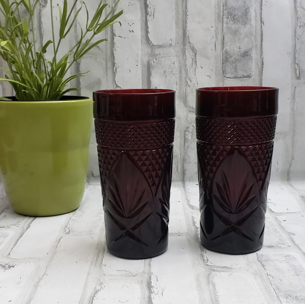 Cristal D'Arques Ruby Red Glass Tumblers